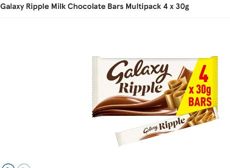 British Galaxy Ripple Milk Chocolate Bars 4 pack 120g(pack of 2)8 bars total