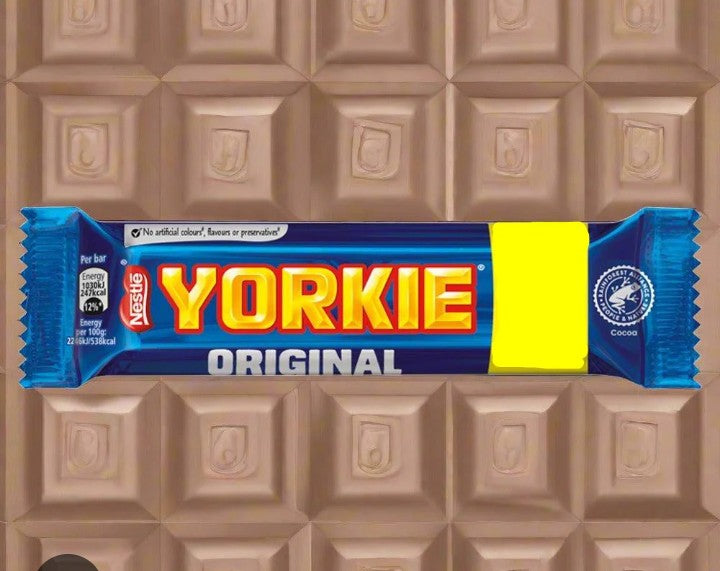 British Yorkie Original milk chocolate bars.made by Nestlé two packets 6 bars of chocolate total