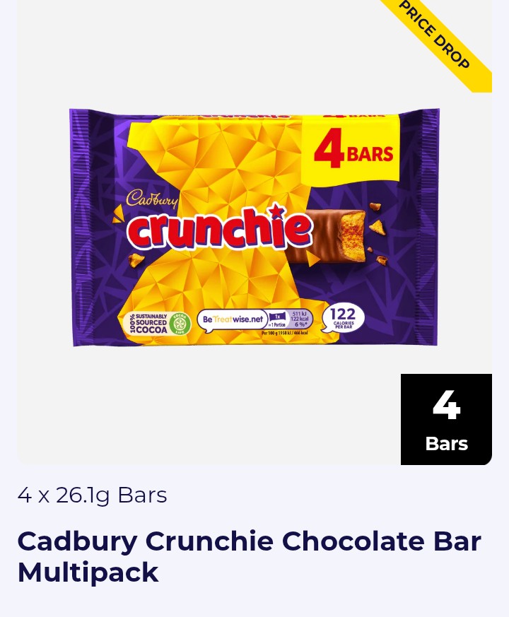 British Cadbury's honeycomb crunchy chocolate bars 2 packs brand new sealed USA fast delivery and fast posting 8 chocolate bars in total